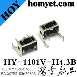 China DIP Tact Switch with 3*6*4.3mm Holder 4pin (HY-1101V-H43)